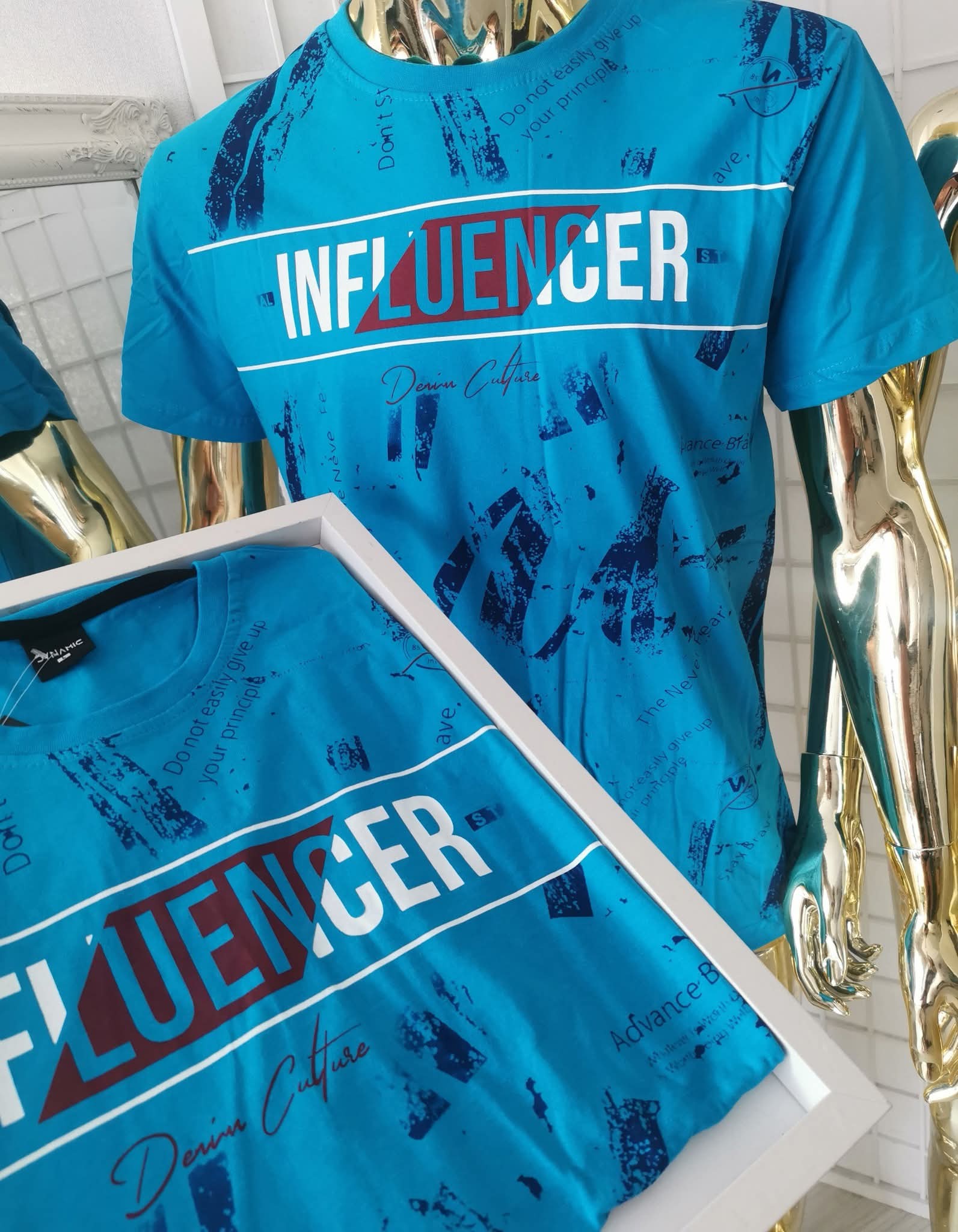 Vyriški marškinėliai su užrašu INFLUENCER