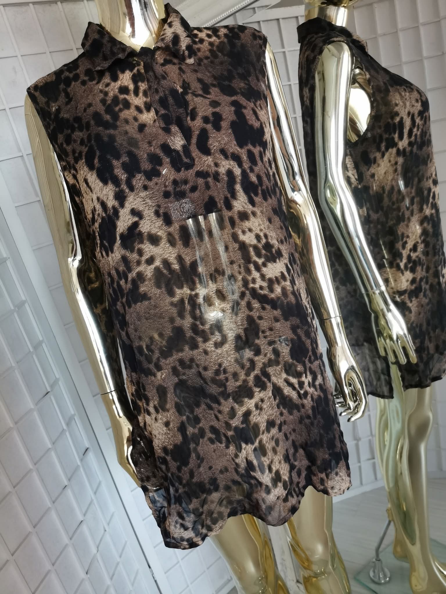 3XL dydžio leopardinio rašto tunika