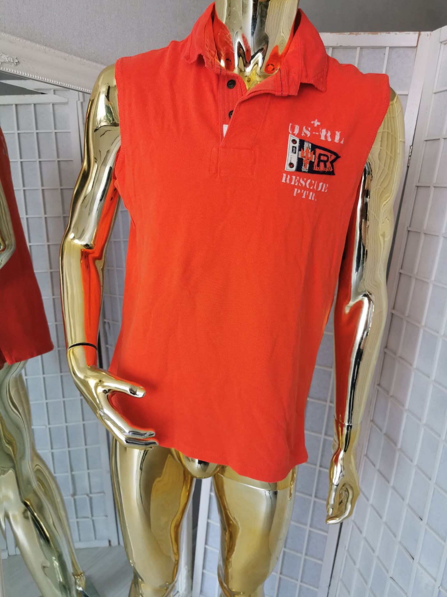 L dydžio oranžiniai vyriški Polo by Ralph Lauren marškinėliai