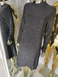 XL dydžio elegantiška ir išskirtinė juoda suknelė su subtiliu blizgesiu