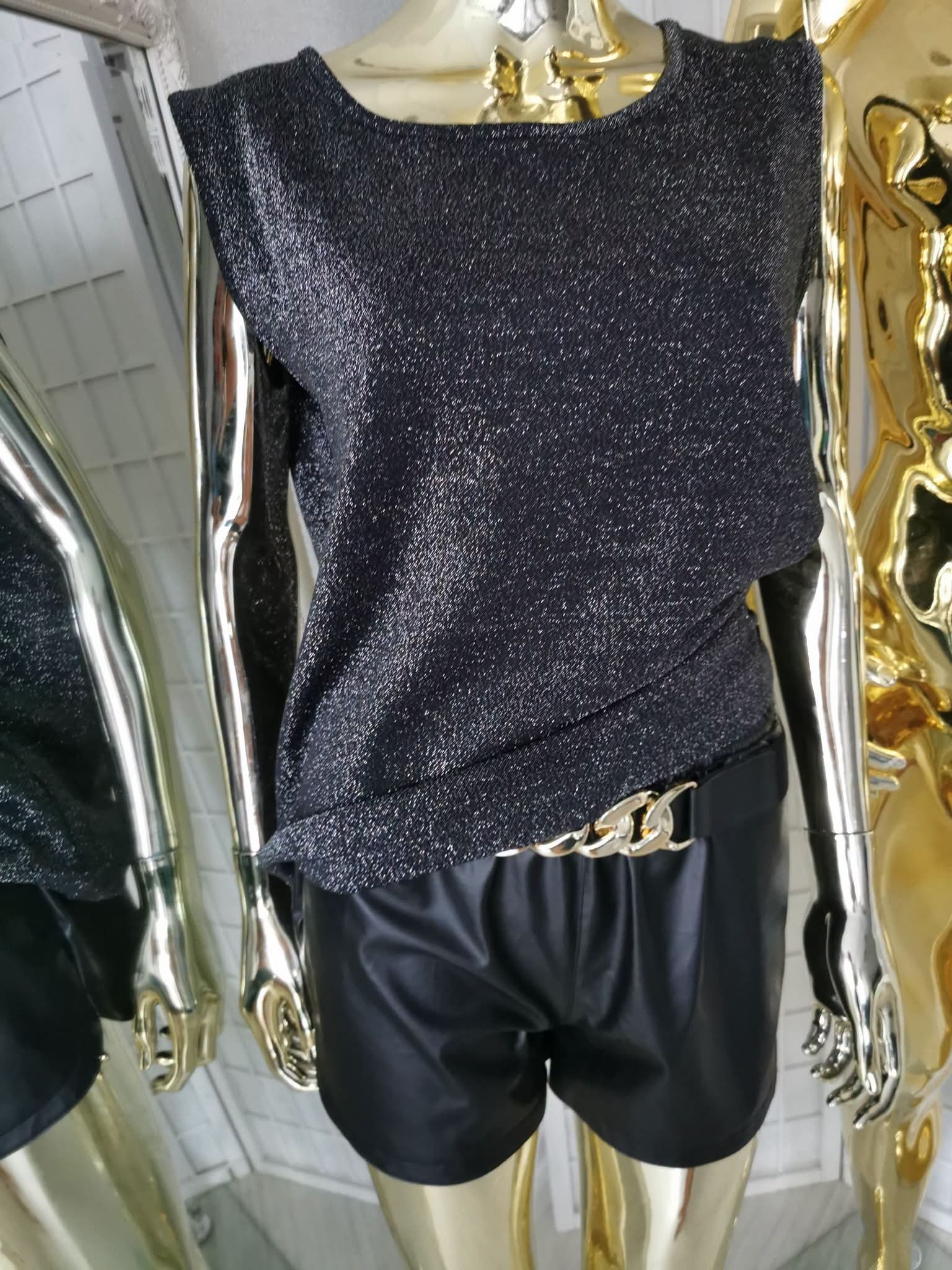L/XL dydžio blizgi palaidinė be rankovių
