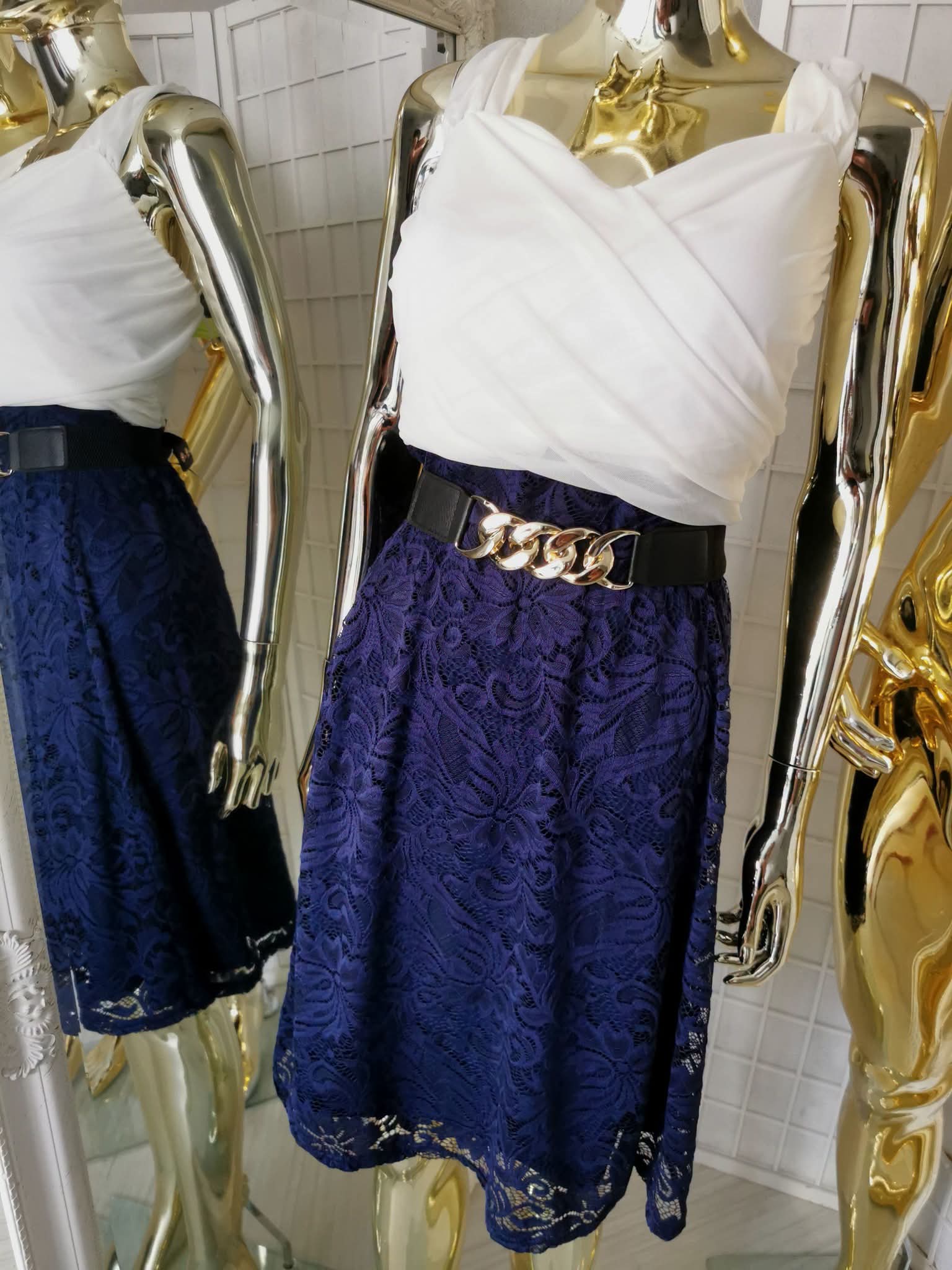 XL elegantiška proginė suknelė