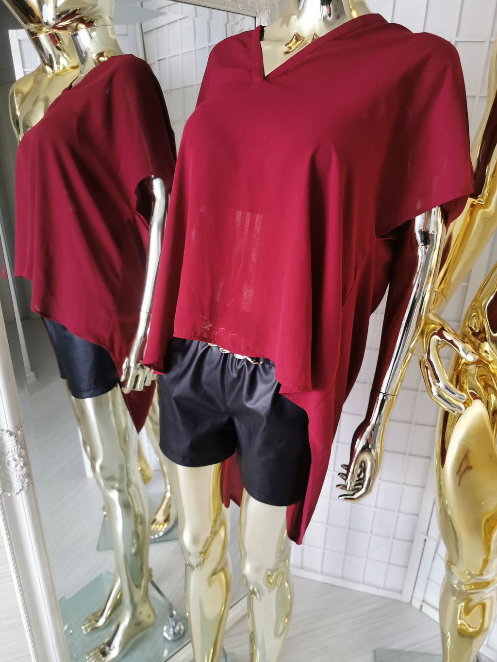 3XL dydžio bordo spalvos palaidinė