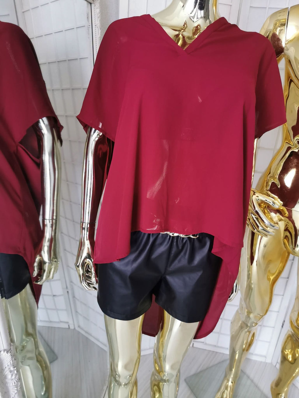 3XL dydžio bordo spalvos palaidinė