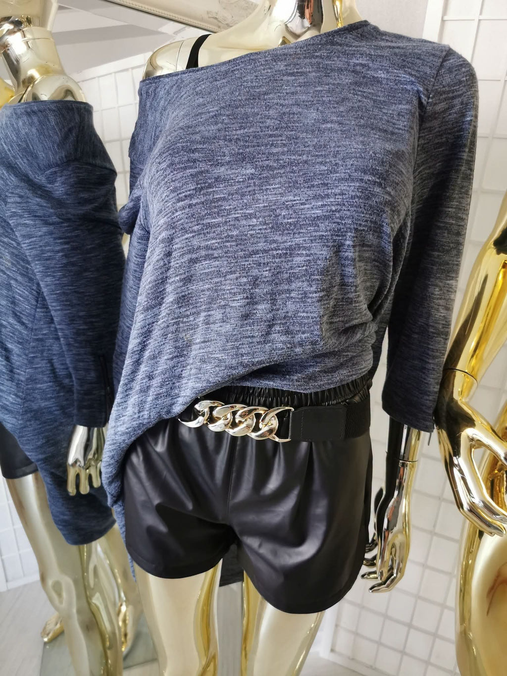 3XL dydžio mėlyna plius size tunika