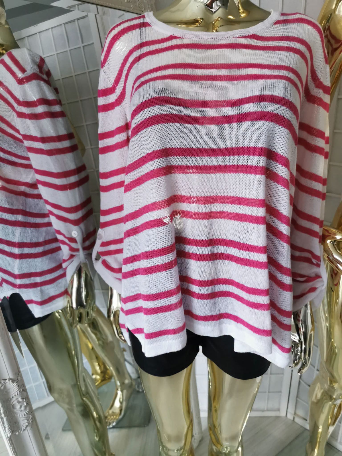 2XL dydžio dryžuotas megztinis