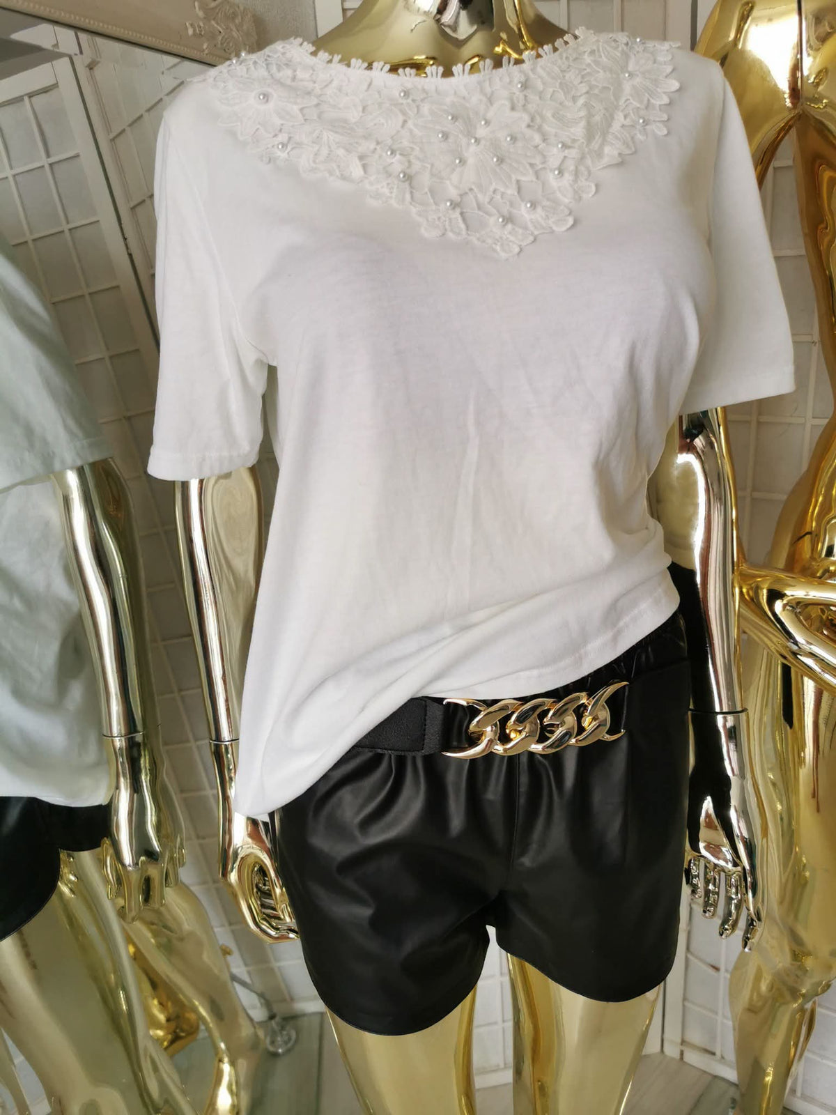 2XL elegantiška palaidinė trumpomis rankovėmis