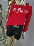 Universalaus dydžio ryškiai raudonas džemperis