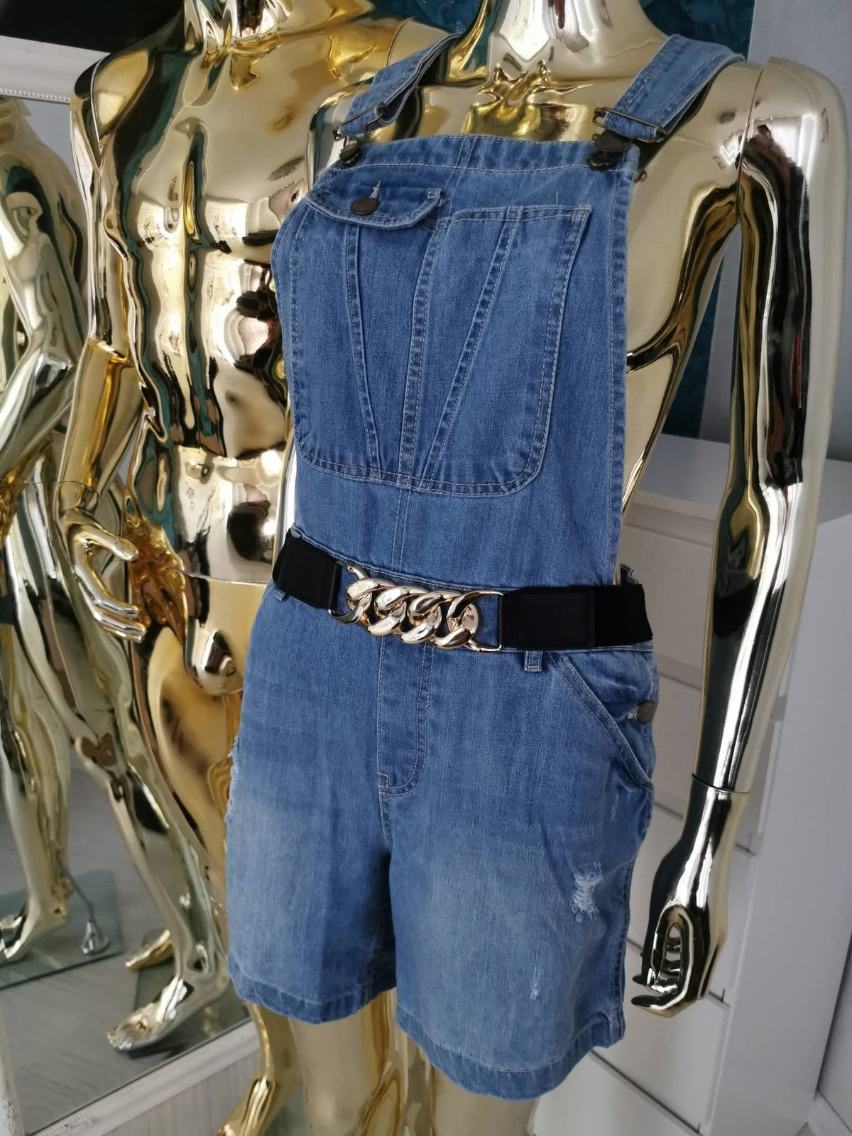 S dydžio džinsinis kombinezonas