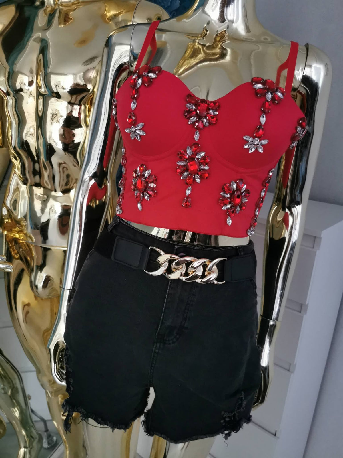 2XL dydžio moteriški juodi džinsiniai šortai