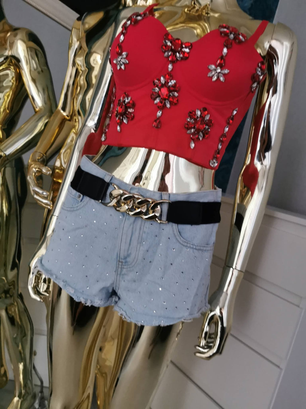 XS dydžio šviesiai mėlyni džinsiniai šortai