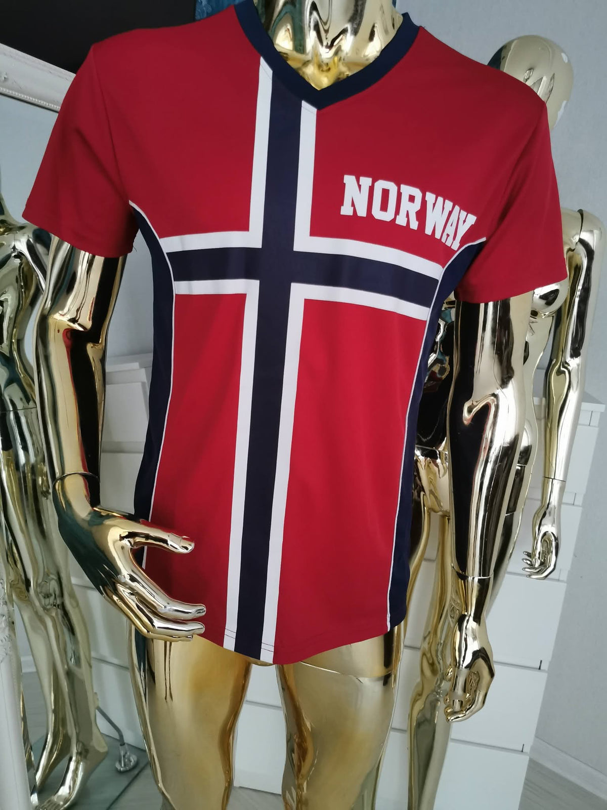 S dydžio raudoni ,,Norway" marškinėliai