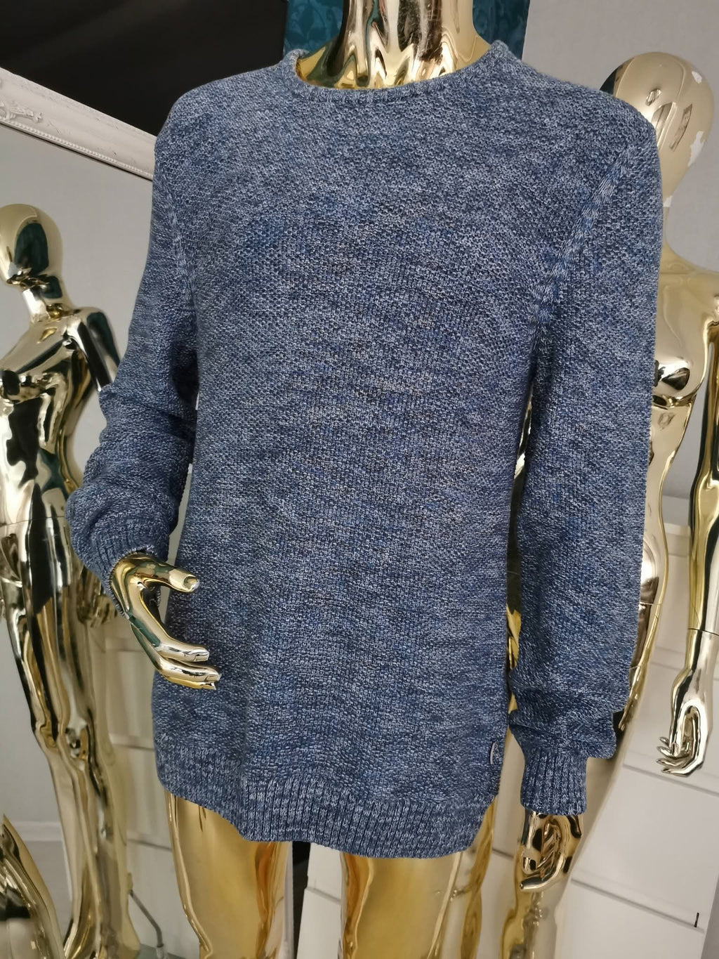 2XL dydžio mėlynas megztinis