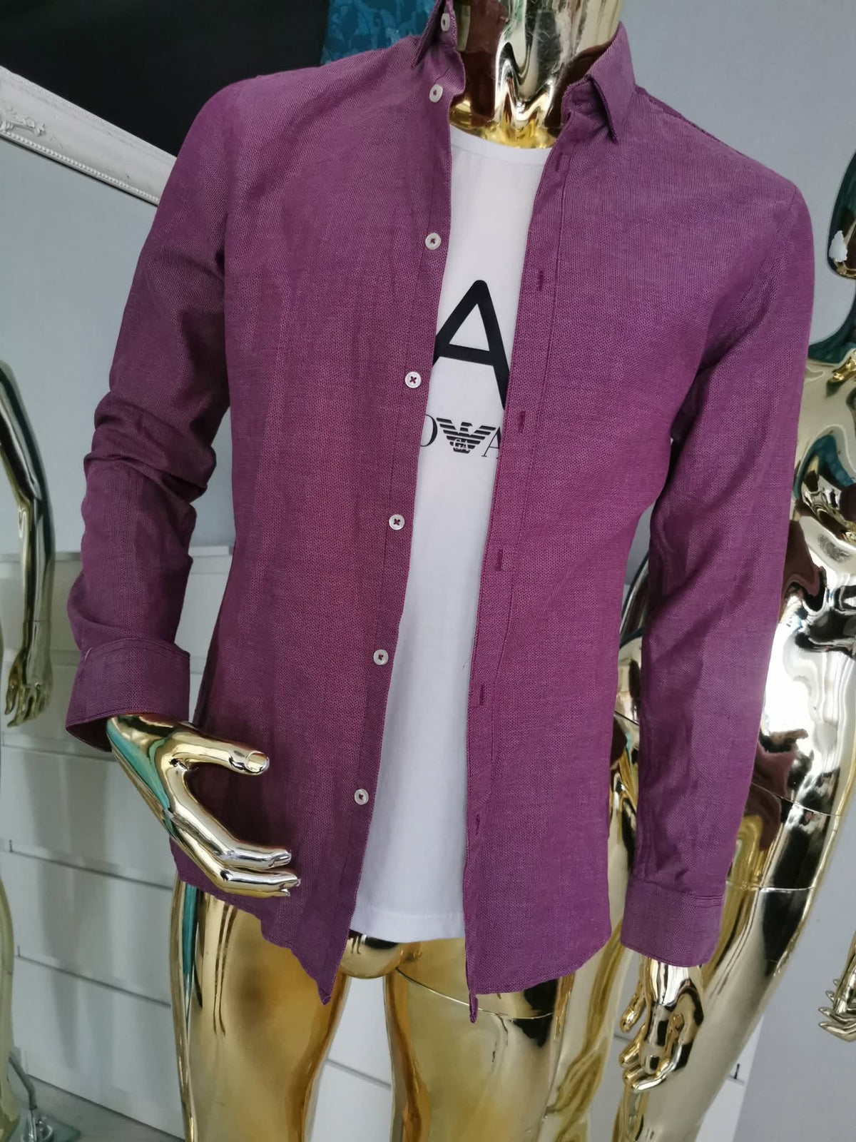 S dydžio violetinės spalvos marškiniai