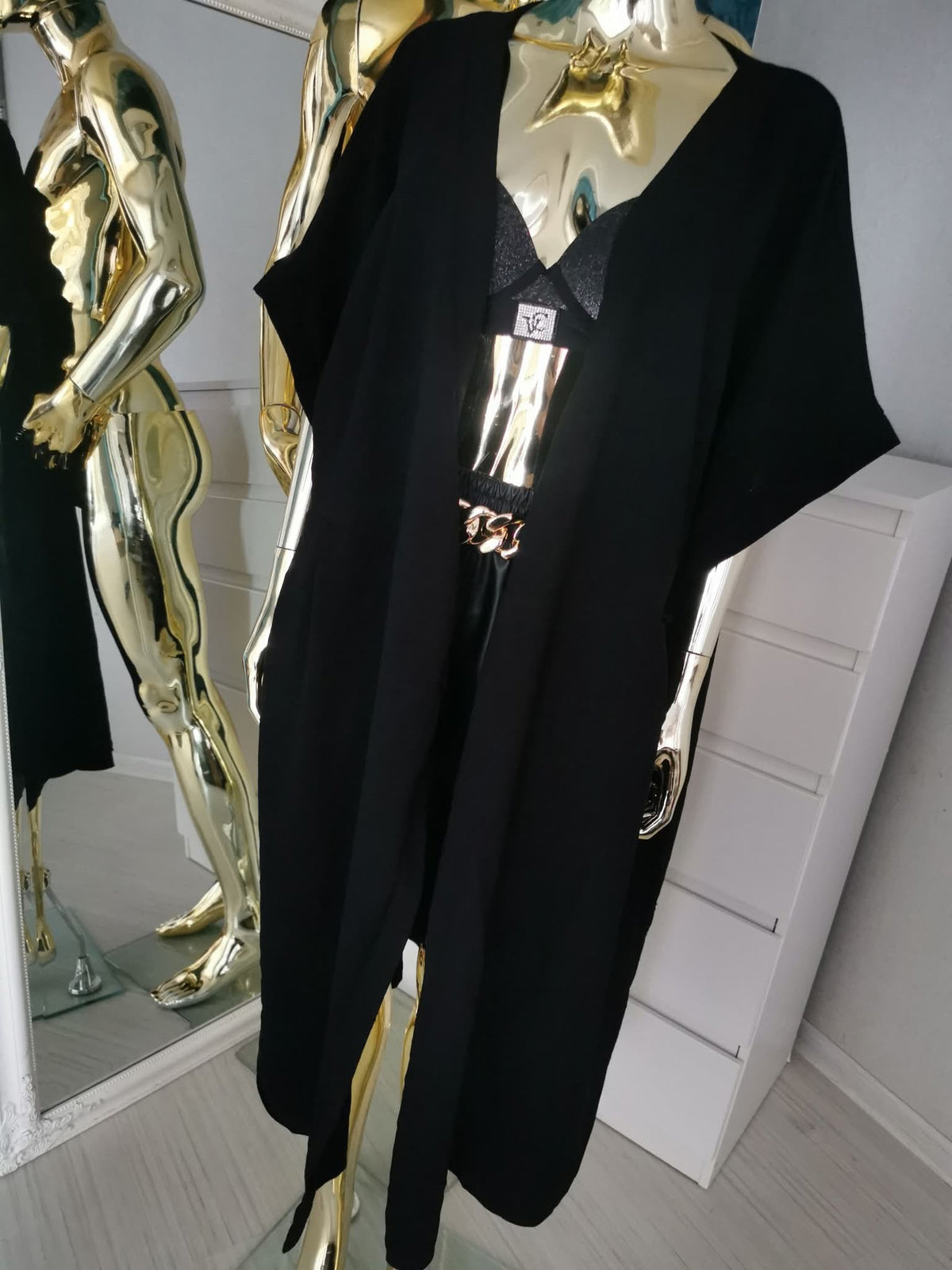 2XL/3XL juoda tunika /kardiganas