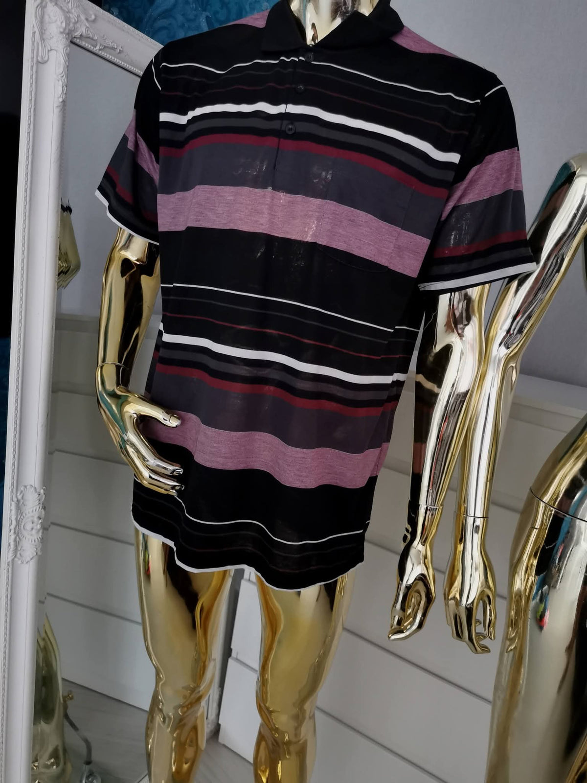 Klasikiniai dryžuoti vyriški polo marškinėliai ( XL dydžio )