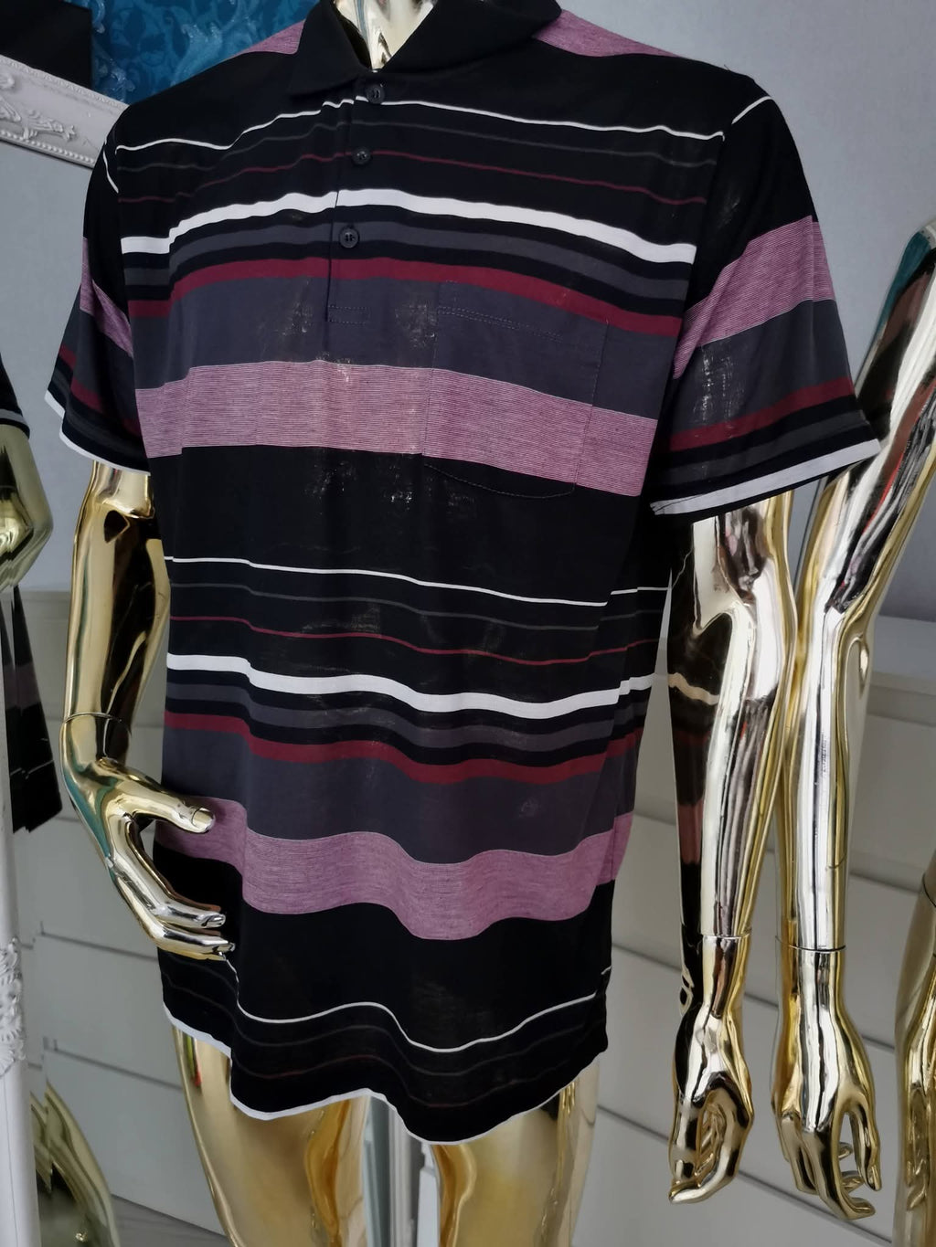 Klasikiniai dryžuoti vyriški polo marškinėliai ( XL dydžio )