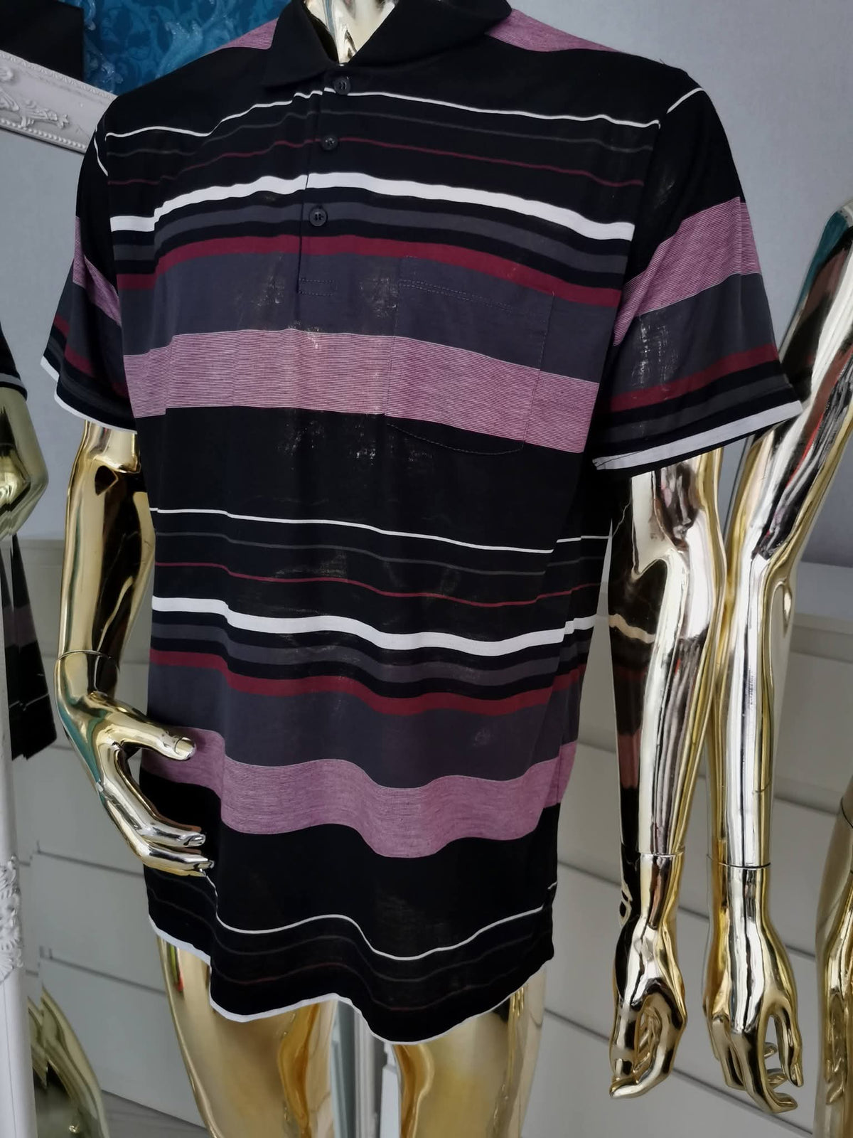 Klasikiniai dryžuoti vyriški polo marškinėliai ( XL dydžio )