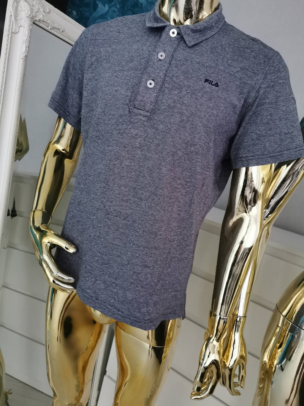 Pilki vyriški „Fila“ polo marškinėliai ( L dydžio )