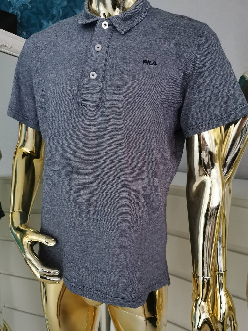 Pilki vyriški „Fila“ polo marškinėliai ( L dydžio )