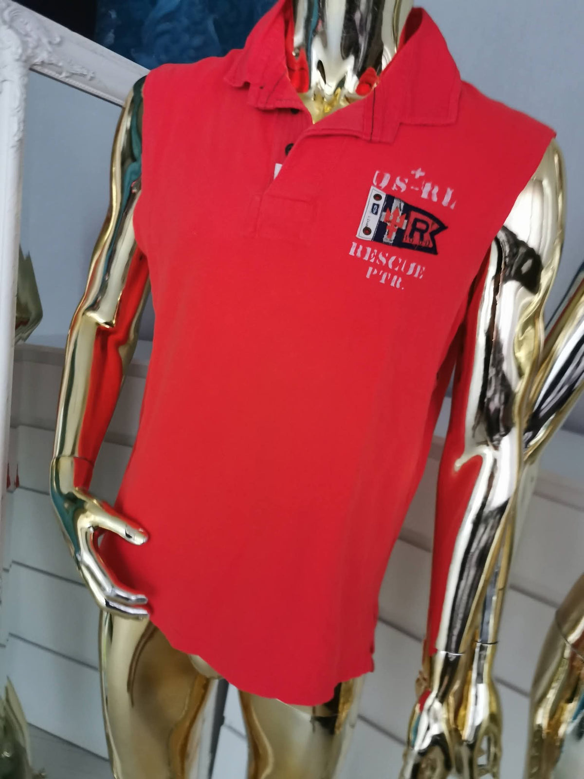 Oranžiniai vyriški Polo by Ralph Lauren marškinėliai be rankovių ( L dydžio )