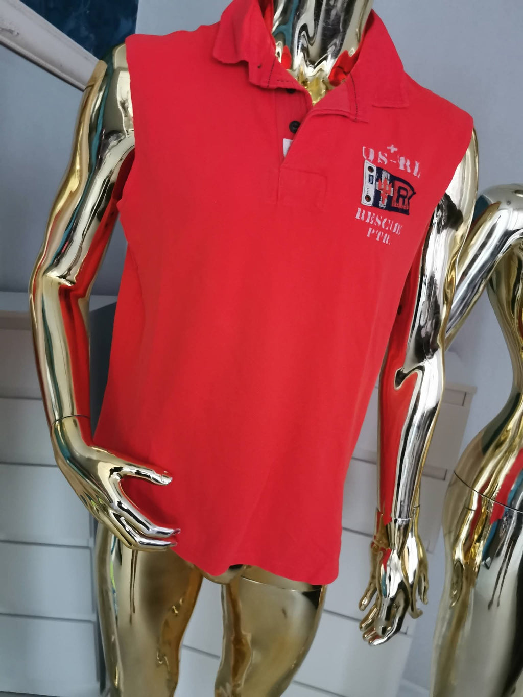 Oranžiniai vyriški Polo by Ralph Lauren marškinėliai be rankovių ( L dydžio )