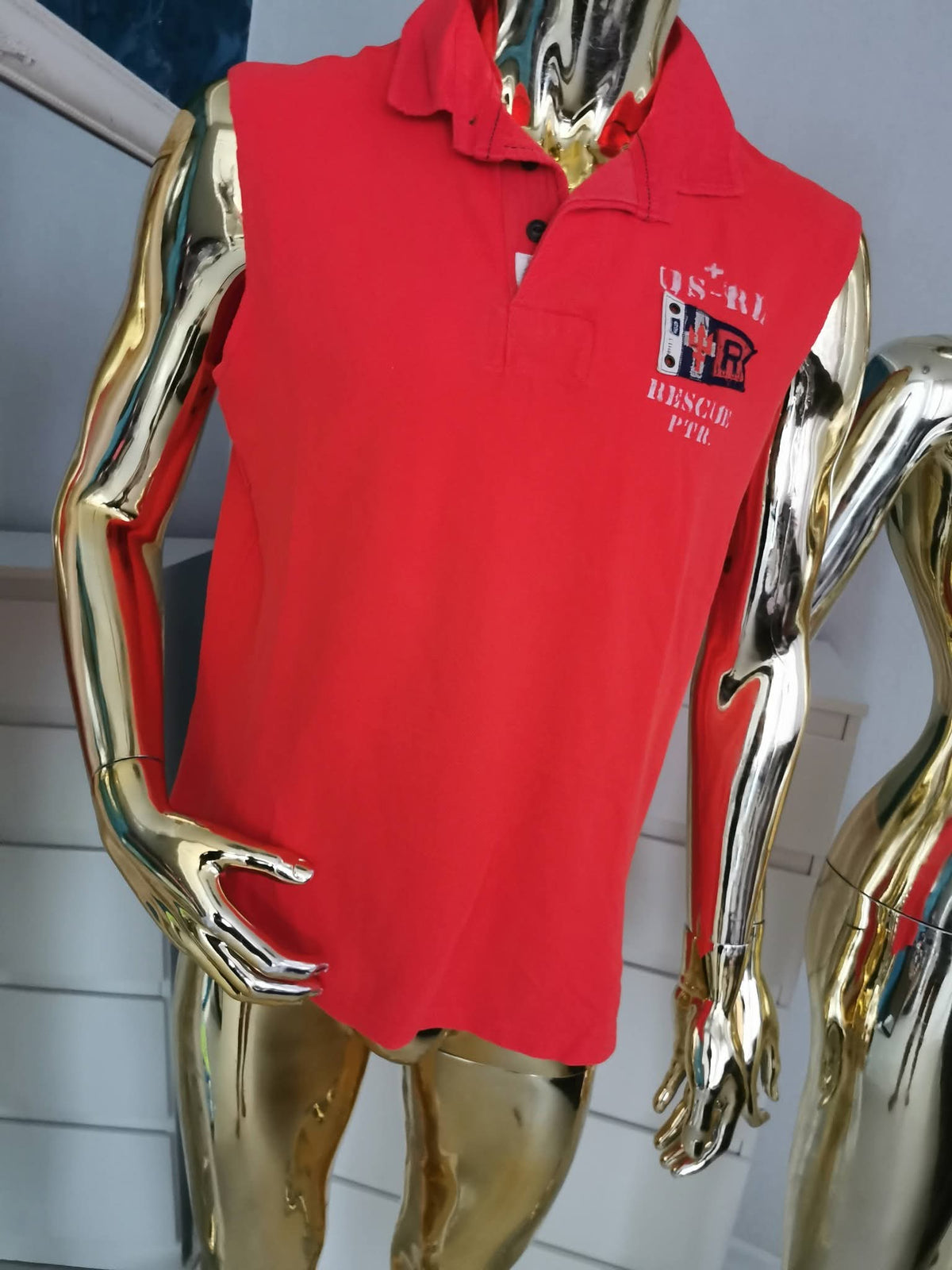 Oranžiniai vyriški Polo by Ralph Lauren marškinėliai be rankovių ( L dydžio )