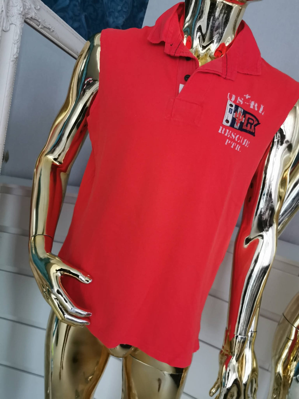 Oranžiniai vyriški Polo by Ralph Lauren marškinėliai be rankovių ( L dydžio )