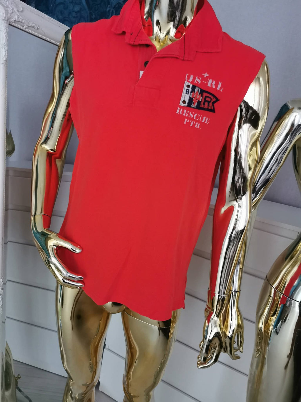 Oranžiniai vyriški Polo by Ralph Lauren marškinėliai be rankovių ( L dydžio )